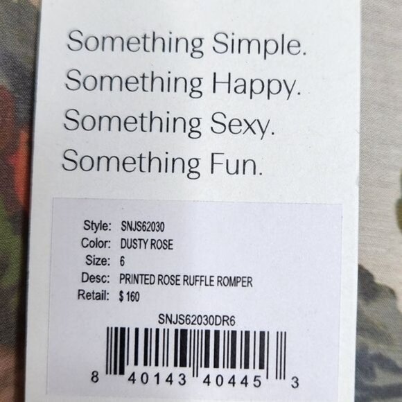 SOMETHING NAVY Printed Rose Ruffle Romper - Picture 8 of 11